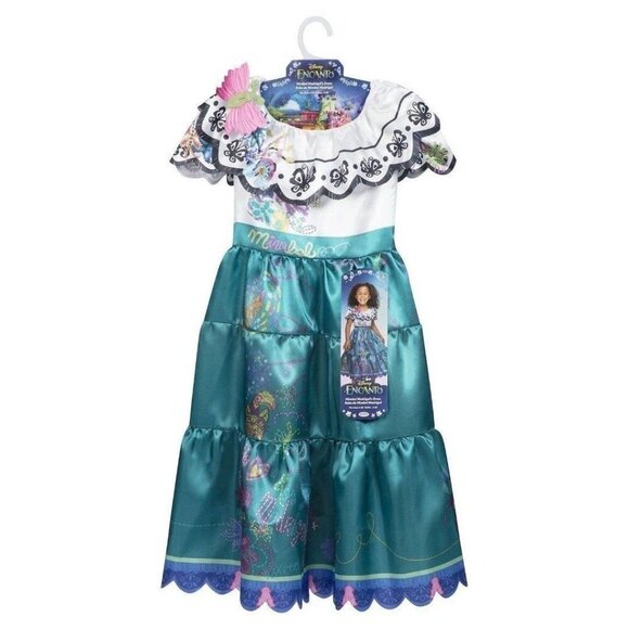 Disney Halloween Encanto Mirabel Costume Dress Girls 4-6x Blue! NEW - Picture 1 of 4